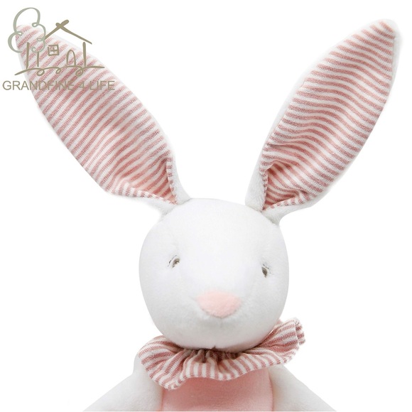 Striped Ear Bunny Plush in Pink and White great Easter Gift - Picture 3 of 8